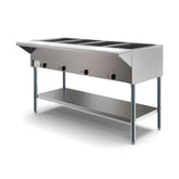 Four Pan Open Well Electric Steam Table with Undershelf, KM-OWS-4.